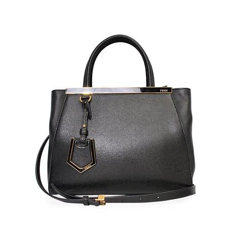 fendi 2jours elite|FENDI Patent Vitello Elite Regular 2Jours Tote Black.